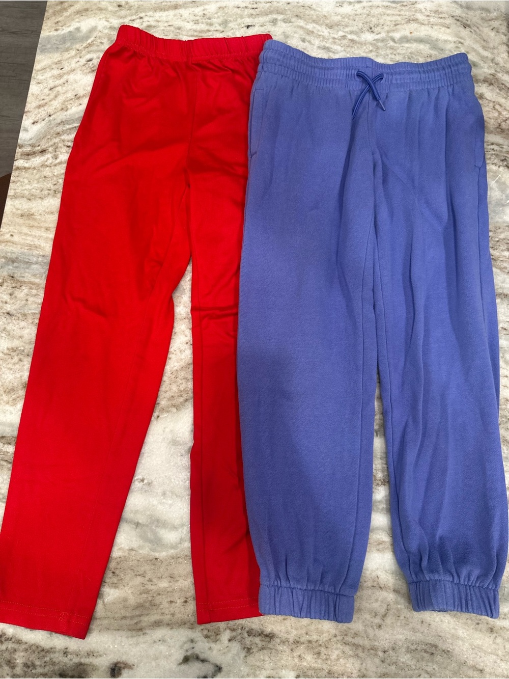 Kids Red and Lavender Pull-On Joggers - Unbranded